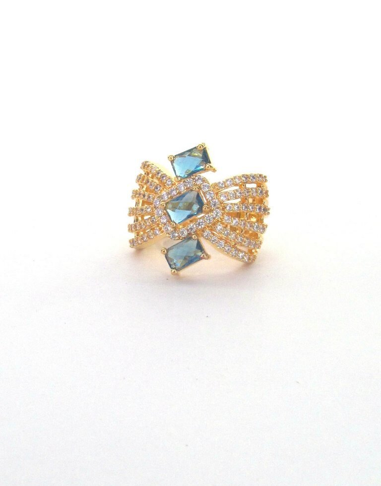 Blue Twin Bloom Ring