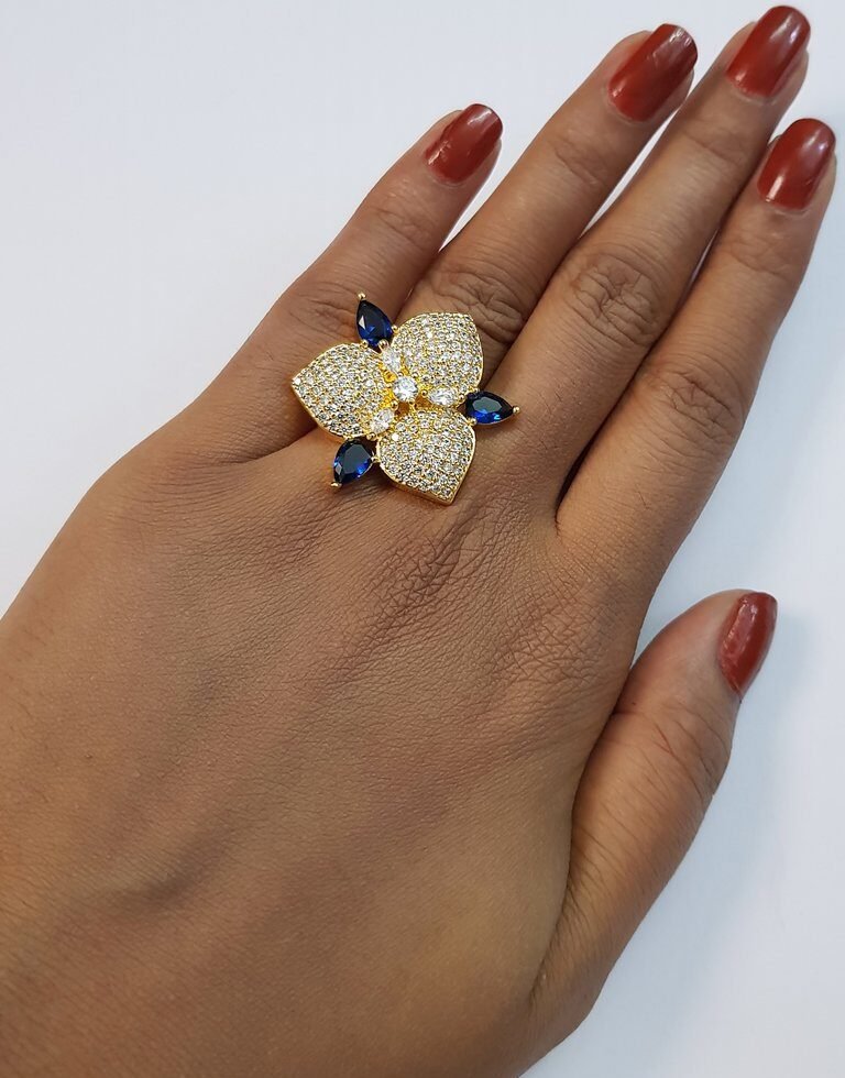 Blue Dazzle Dome Ring - Image 2