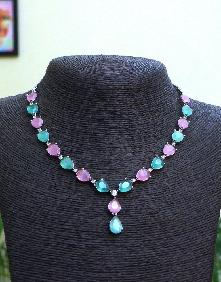 Dreamy Dewdrop Necklace Set-Multi Color Edition - Image 2